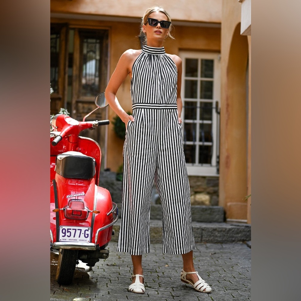 Wyatt Wylde Black and White Stella Jumpsuit